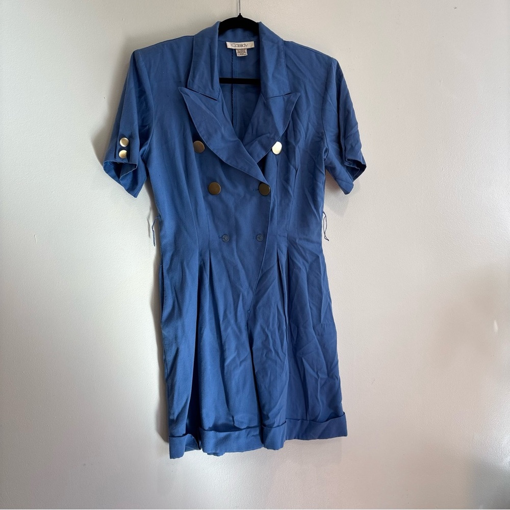VTG Cassidy blue button front romper women’s size 9/10